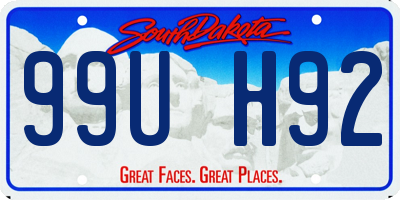 SD license plate 99UH92