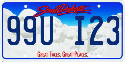 SD license plate 99UI23