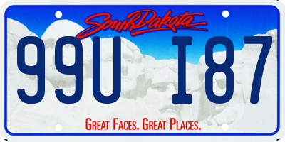 SD license plate 99UI87