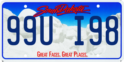 SD license plate 99UI98
