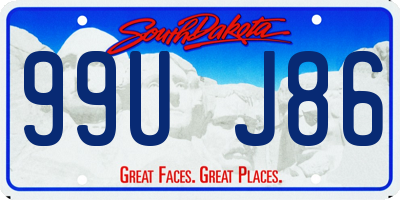SD license plate 99UJ86