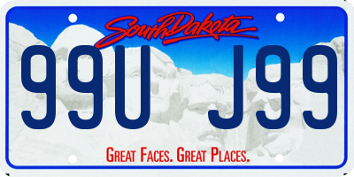 SD license plate 99UJ99