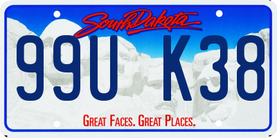 SD license plate 99UK38