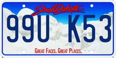 SD license plate 99UK53