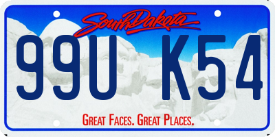 SD license plate 99UK54