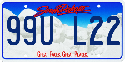 SD license plate 99UL22