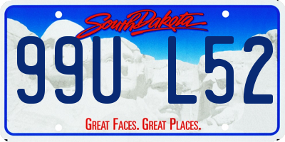 SD license plate 99UL52