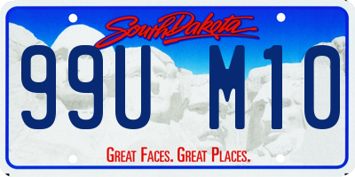 SD license plate 99UM10