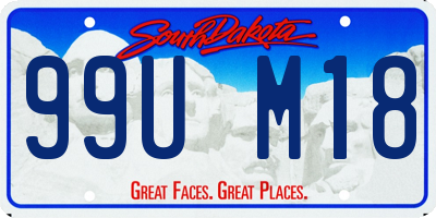 SD license plate 99UM18