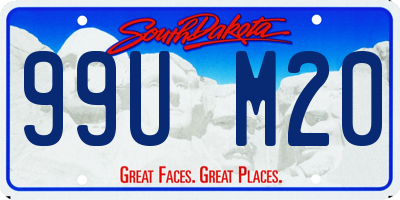 SD license plate 99UM20