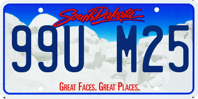 SD license plate 99UM25