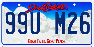 SD license plate 99UM26