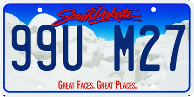 SD license plate 99UM27