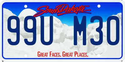SD license plate 99UM30