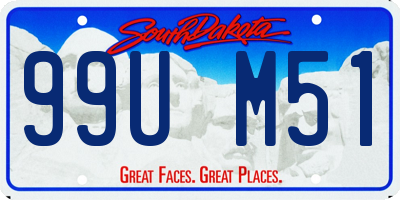 SD license plate 99UM51