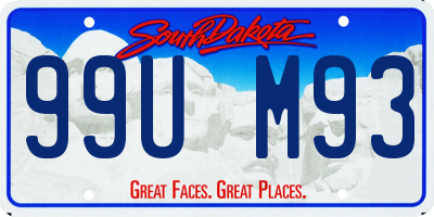 SD license plate 99UM93