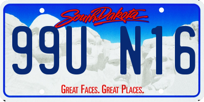 SD license plate 99UN16