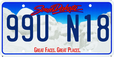 SD license plate 99UN18