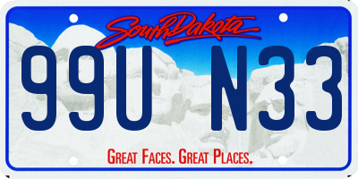 SD license plate 99UN33