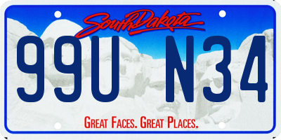 SD license plate 99UN34