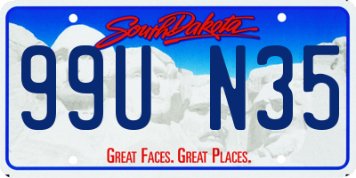 SD license plate 99UN35