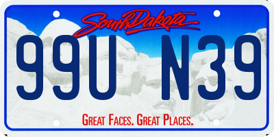 SD license plate 99UN39