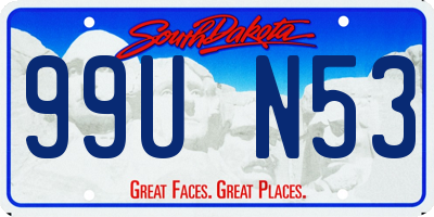 SD license plate 99UN53