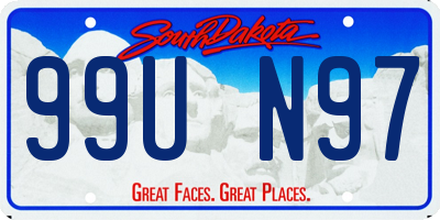 SD license plate 99UN97