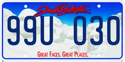 SD license plate 99UO30