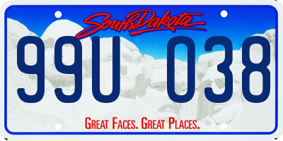 SD license plate 99UO38