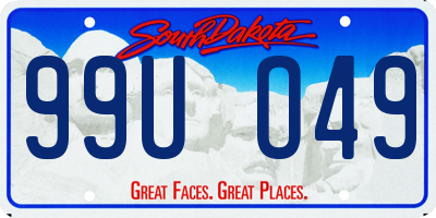 SD license plate 99UO49