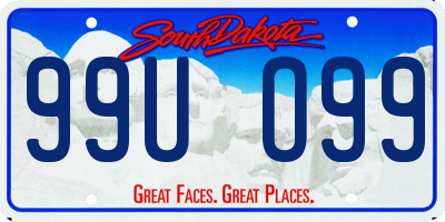 SD license plate 99UO99