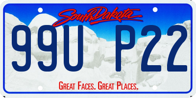 SD license plate 99UP22