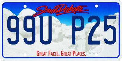 SD license plate 99UP25