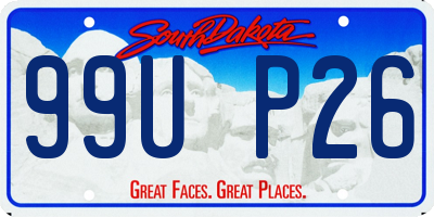 SD license plate 99UP26