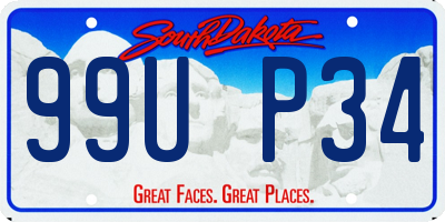 SD license plate 99UP34