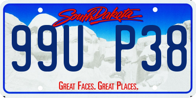 SD license plate 99UP38