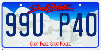 SD license plate 99UP40