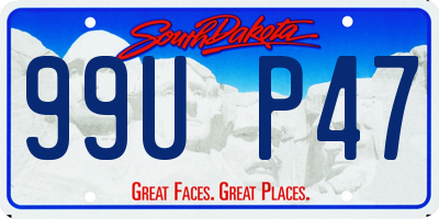 SD license plate 99UP47