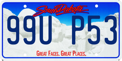 SD license plate 99UP53