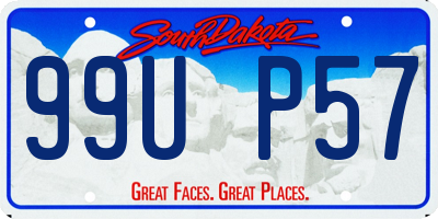SD license plate 99UP57