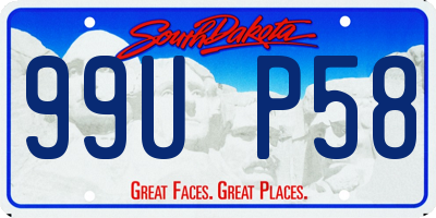 SD license plate 99UP58