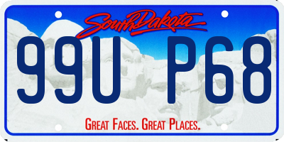 SD license plate 99UP68