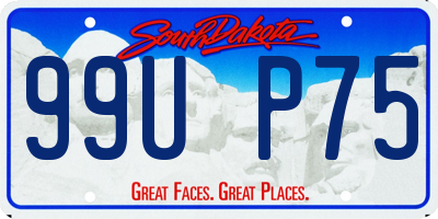 SD license plate 99UP75