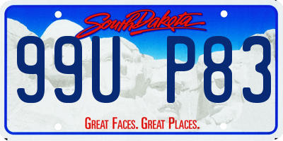 SD license plate 99UP83