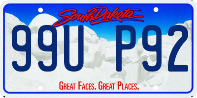 SD license plate 99UP92