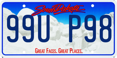 SD license plate 99UP98