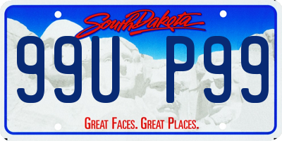 SD license plate 99UP99