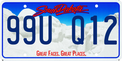 SD license plate 99UQ12