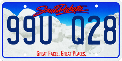 SD license plate 99UQ28